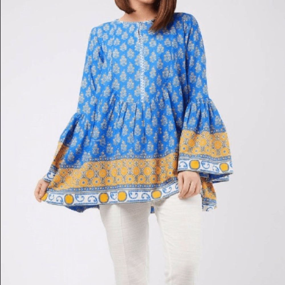 Khaadi size large bell sleeve/ peplum blouse..
